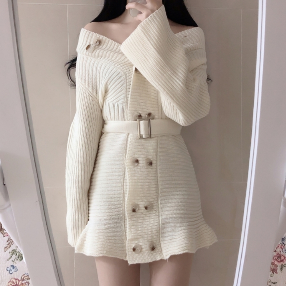 ✨NWOT✨ Ivory knit dress (free size)